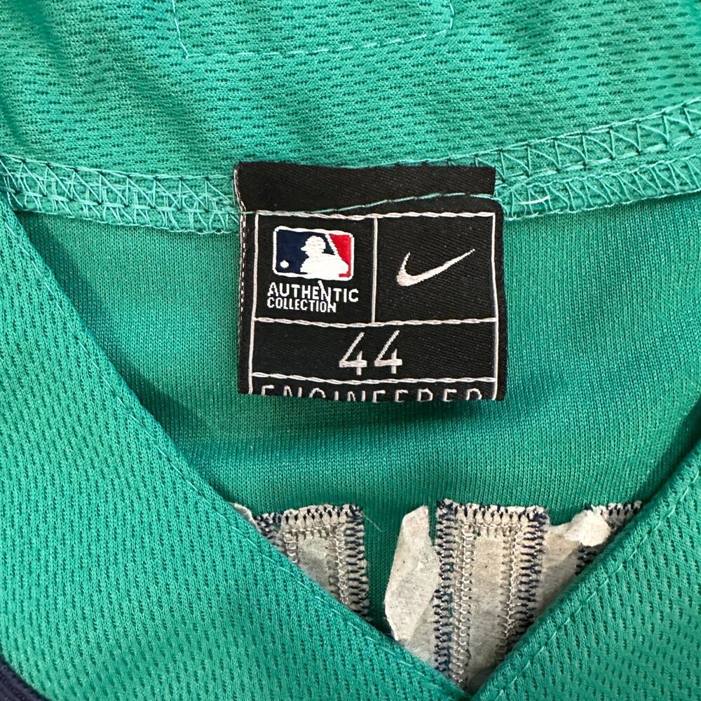 Nike Seattle Mariners Ichiro Suzuki Jersey Mens 44 Teal Excellent Stitched MLB - Picture 8 of 11
